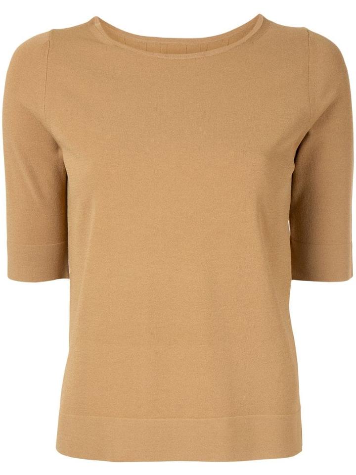 Des Prés Short-sleeved Knitted Top - Brown