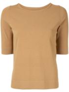 Des Prés Short-sleeved Knitted Top - Brown