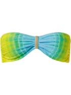 Blue Man Tie Dye Print Bandeau Bikini Set
