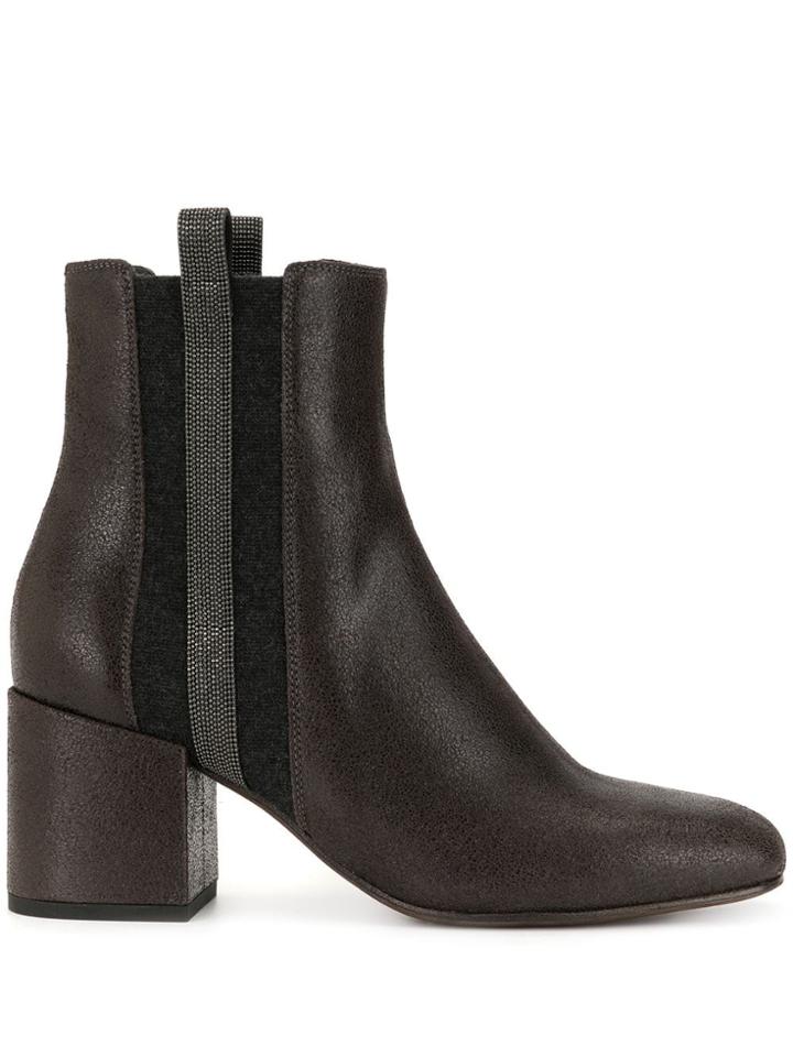 Brunello Cucinelli Stripe Detail Boots - Brown