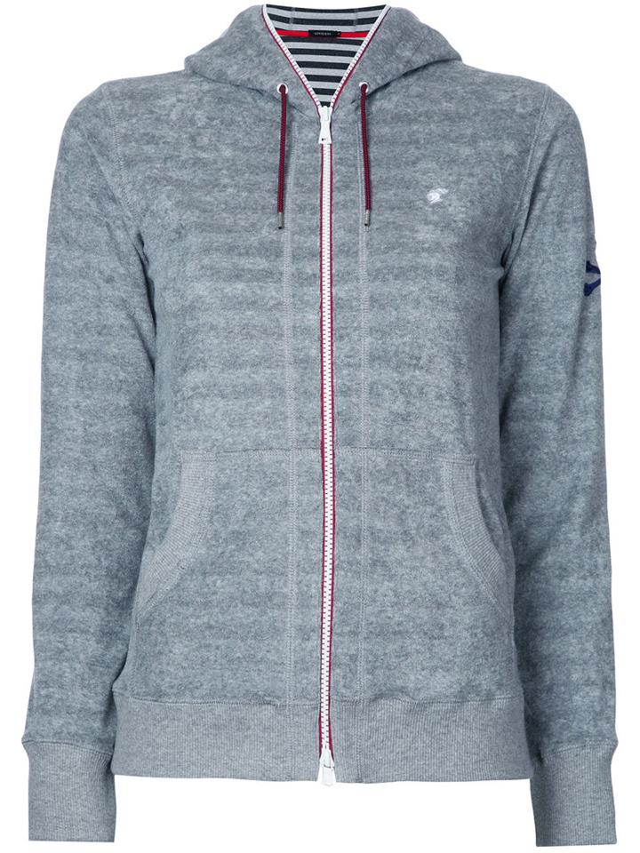 Loveless - Striped Zip Hoodie - Women - Cotton/polyester - 36, Grey, Cotton/polyester