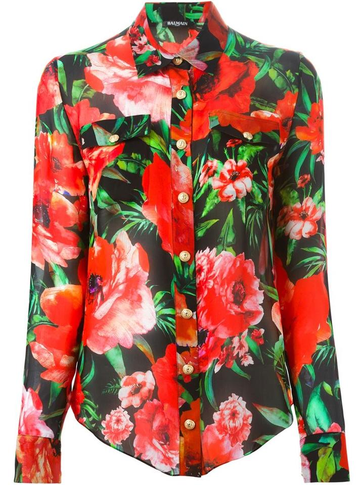 Balmain Floral Print Shirt