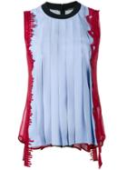Versace Detailed Laterals Pleated Tank - Blue