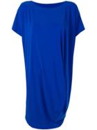 Issey Miyake Shortsleeved Draped Dress - Blue