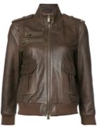 Anine Bing - Pilot Jacket - Women - Calf Leather/viscose - Xs, Women's, Brown, Calf Leather/viscose
