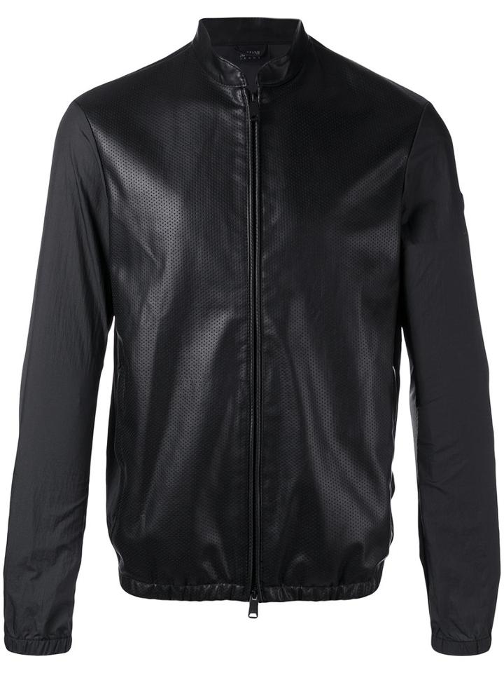 Armani Jeans Bomber Jacket, Men's, Size: 50, Black, Polyamide/polyester/polyurethane