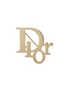 Christian Dior Vintage 1980 Logo Motif Brooch - Gold