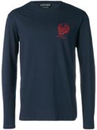 Alexander Mcqueen Embroidered Skull Logo T-shirt - Blue