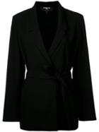 Paule Ka - Woven Belted Jacket - Women - Polyester/triacetate - 44, Black, Polyester/triacetate