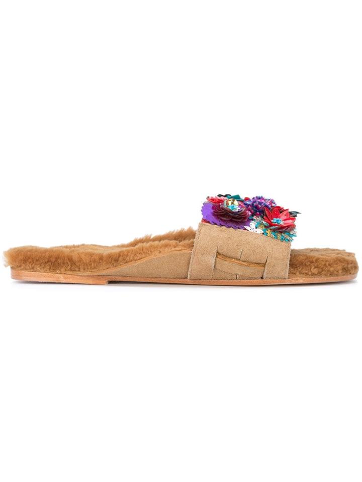 Figue Frida's Garden Noona Slides - Red