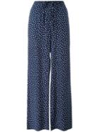 P.a.r.o.s.h. - Sispot Pois Print Trousers - Women - Silk/cotton - S, Blue, Silk/cotton