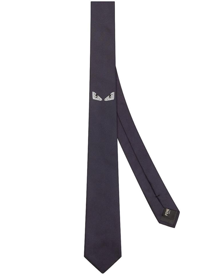 Fendi Bag Bugs Eyes Tie - Blue