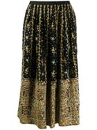 Ulla Johnson Floral Embroidered Skirt - Black