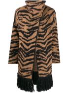 Liu Jo Tiger Jacquard Cardi-coat - Brown