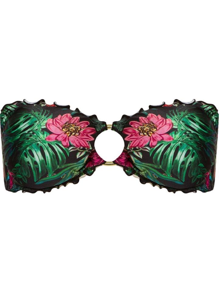 Amir Slama Floral Print Bandeau Bikini Top