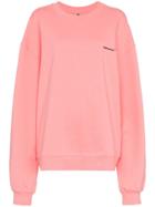 Ader Error Embroidered Cotton Jumper - Pink & Purple
