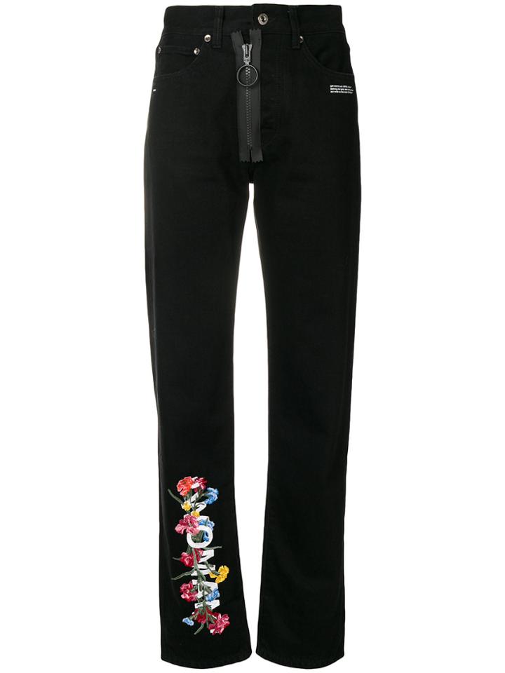 Off-white Floral High-waist Jeans - Black