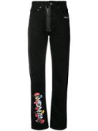 Off-white Floral High-waist Jeans - Black
