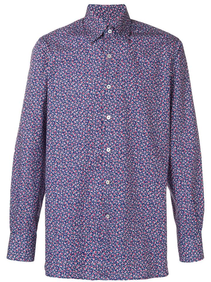 Canali Micro-pattern Shirt - Blue