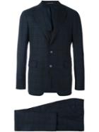 Tagliatore Plaid Check Suit, Men's, Size: 50, Blue, Acetate/viscose/virgin Wool