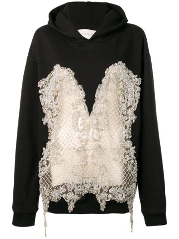 Loulou Embellished Hoodie - Black