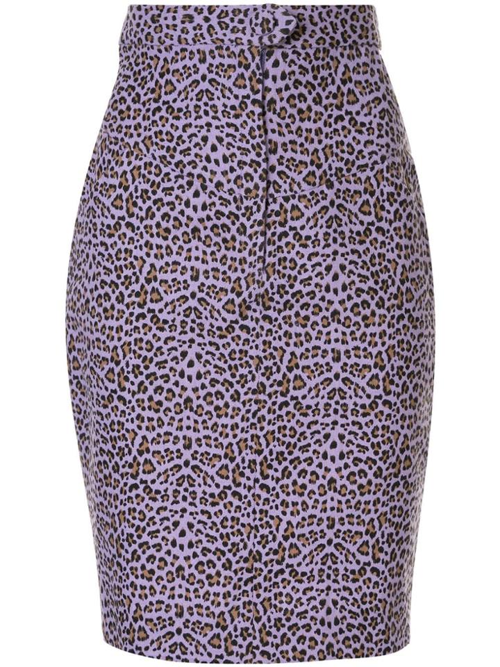 Bambah Leopard Print Skirt - Purple