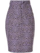 Bambah Leopard Print Skirt - Purple