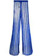 Balmain - Long Ladder Stitch Trousers - Women - Acrylic/polyamide/polyester - 38, Blue, Acrylic/polyamide/polyester