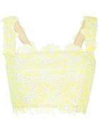 Monique Lhuillier Lace Cropped Top, Women's, Size: 8, Yellow/orange, Polyester
