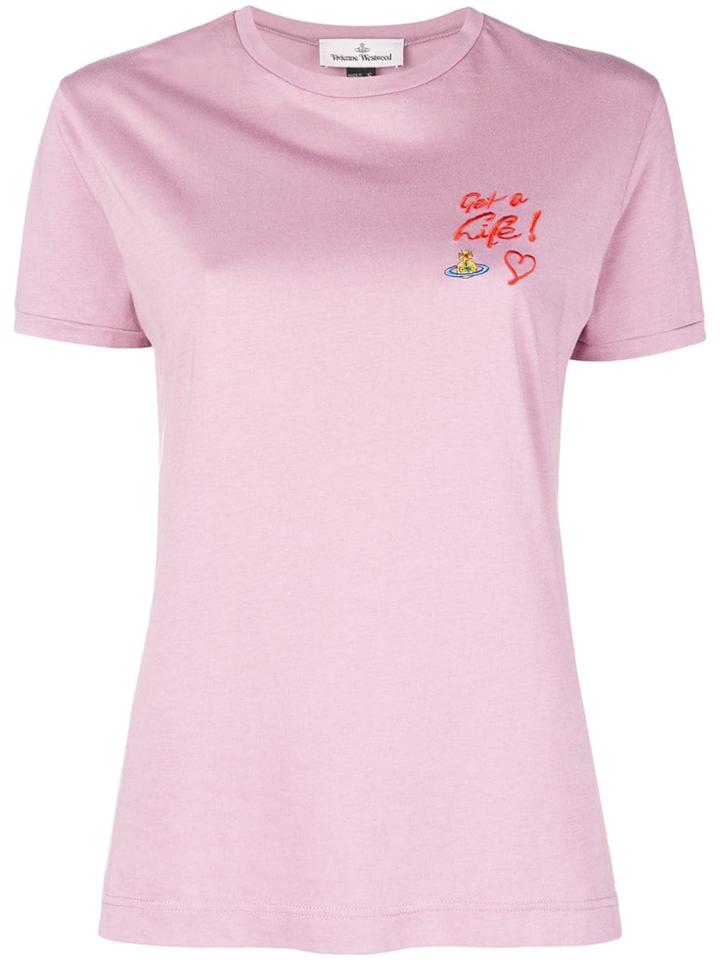 Vivienne Westwood 'get A Life' T-shirt - Pink & Purple