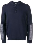 Giorgio Armani Ribbed Sleeve Sweater - Blue