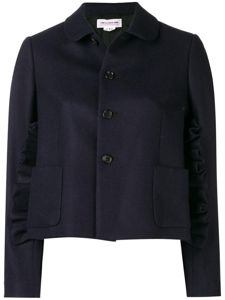 Comme Des Garçons Girl Ruffle Trim Short Jacket - Blue
