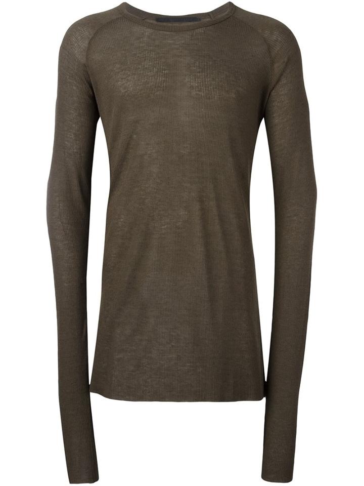 Haider Ackermann Crew Neck Sweater, Men's, Size: Xl, Brown, Nylon/rayon/wool/virgin Wool