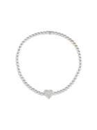 Monan Diamond Heart Beaded Bracelet - Metallic