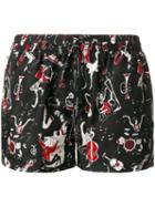Dolce & Gabbana Jazz Band Swim Shorts, Men's, Size: Vi, Black, Polyester