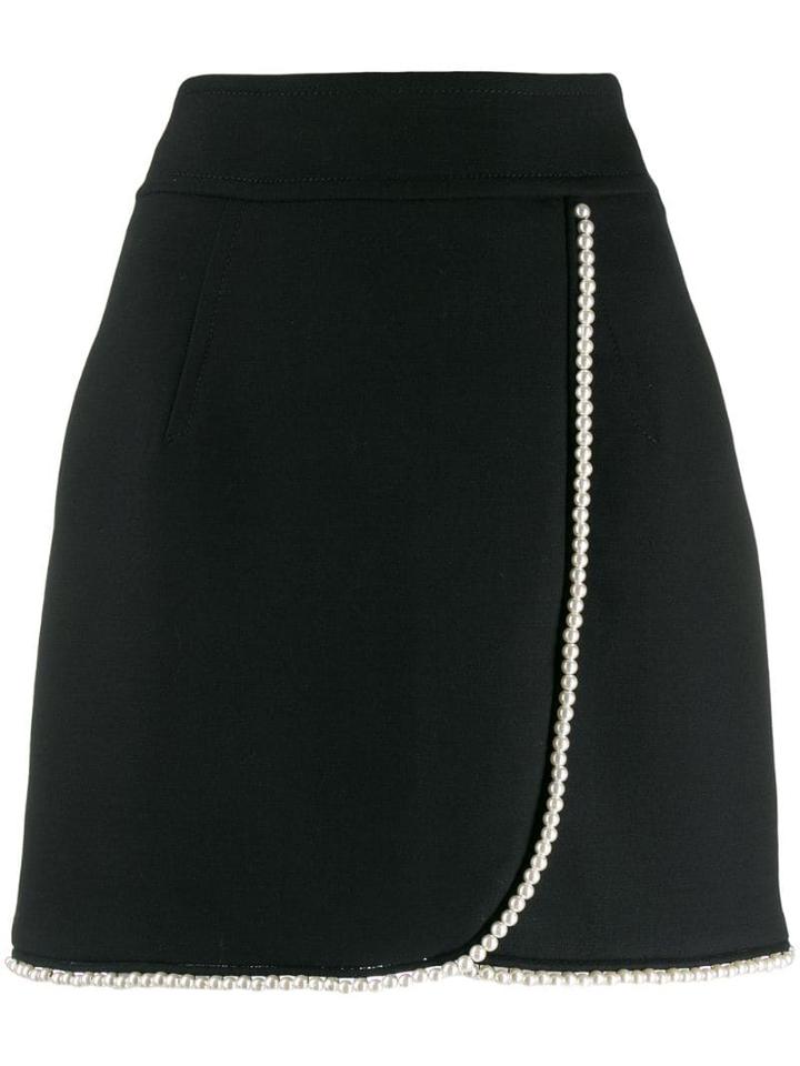 Sandro Paris Pearl-embellished Wrap Skirt - Black