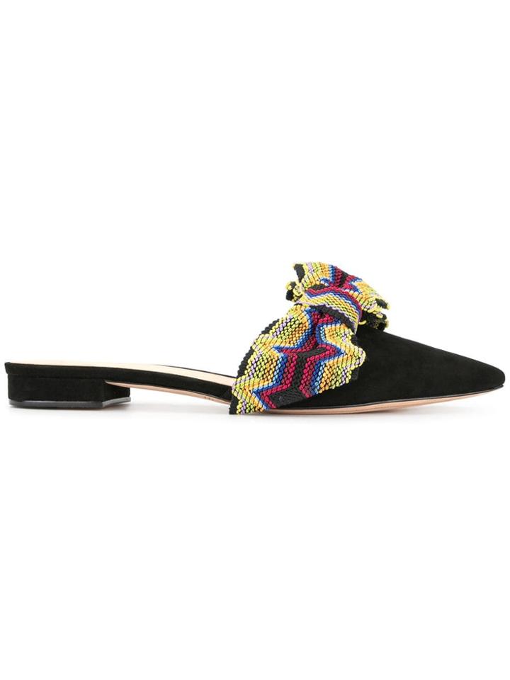 Alexandre Birman Striped Detail Mules - Black