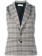 A.f.vandevorst Checked Sleeveless Blazer - Nude & Neutrals