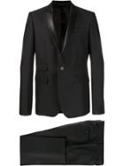 Les Hommes Satin Lapel Suit - Black