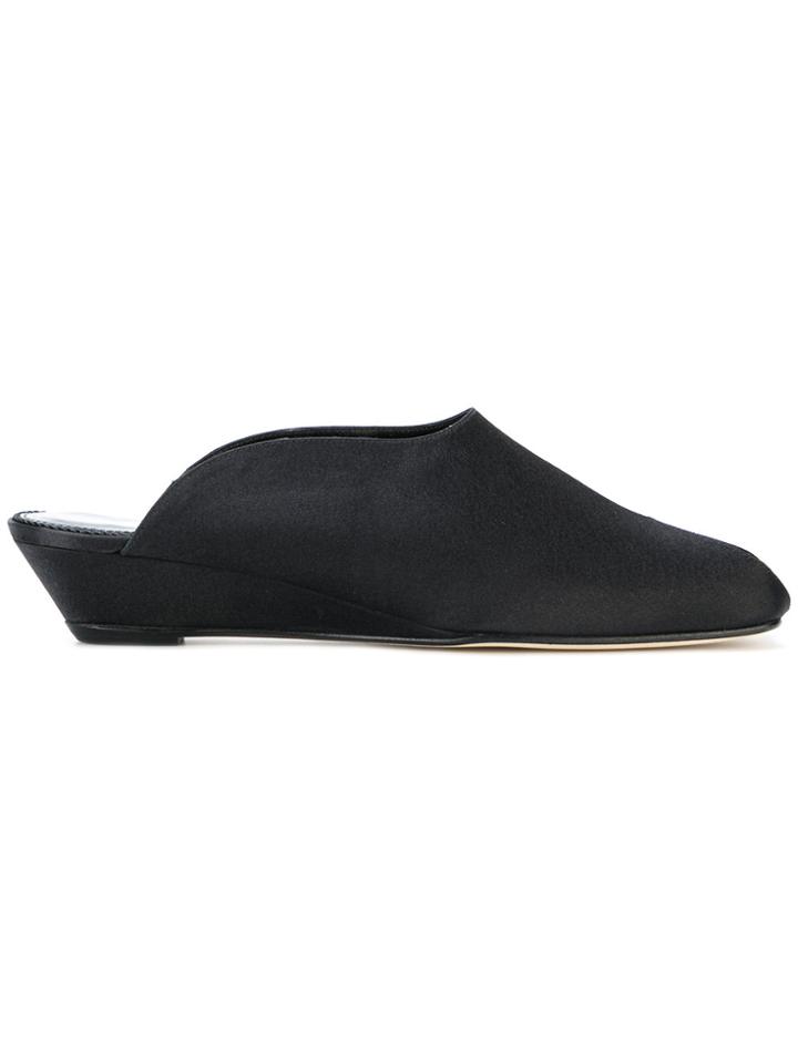 Dorateymur Peeptoe Satin Mules - Black