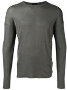 Jil Sander Longsleeved T-shirt, Men's, Size: 50, Grey, Silk