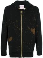 Palm Angels Bleached Zip Hoodie, Men's, Size: Small, Black, Cotton