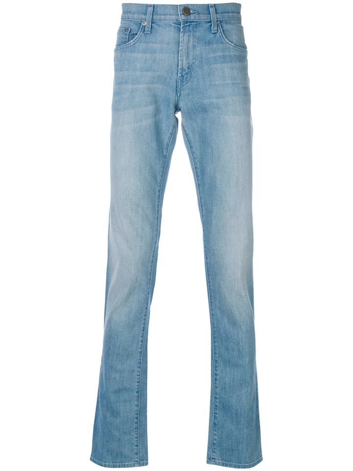 J Brand Distressed Slim-fit Jeans - Blue