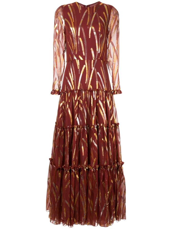 Ingie Paris Metallic Shimmer Details Dress - Red