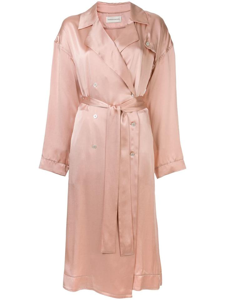 Mansur Gavriel Charmeuse Flowy Trench - Pink
