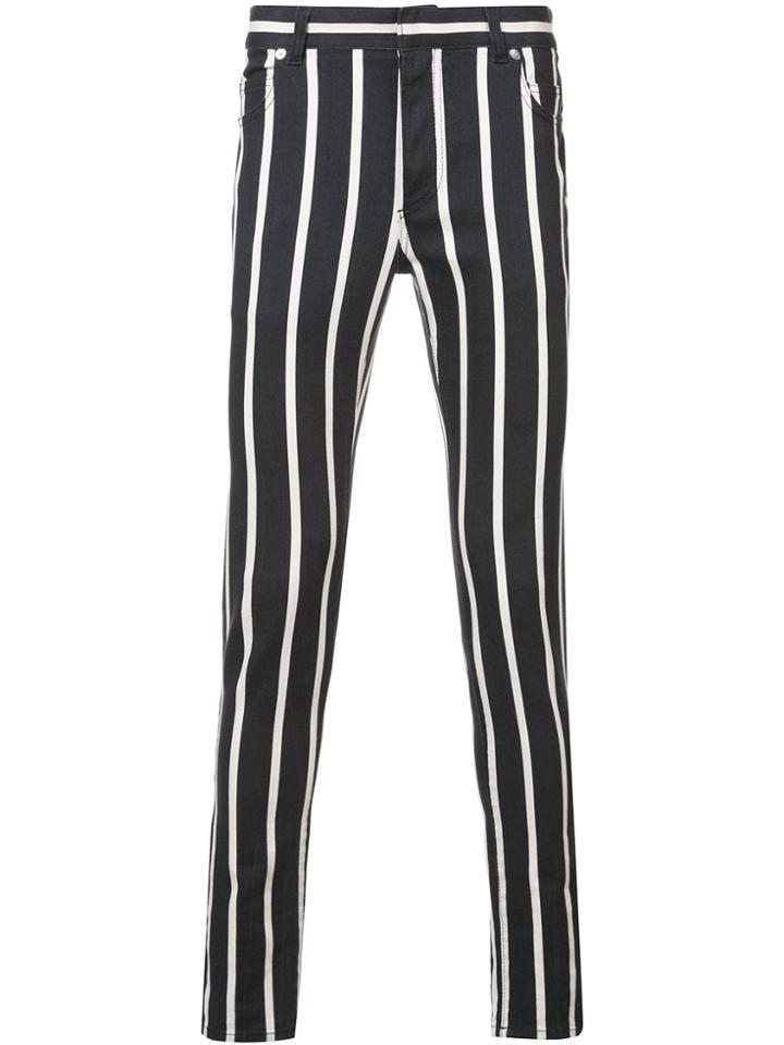 Balmain Striped Skinny Jeans - Black