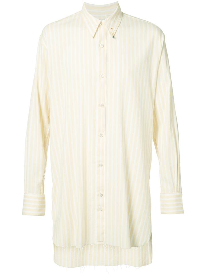 L'equip - Striped Shirt - Men - Cotton - S, Yellow/orange, Cotton