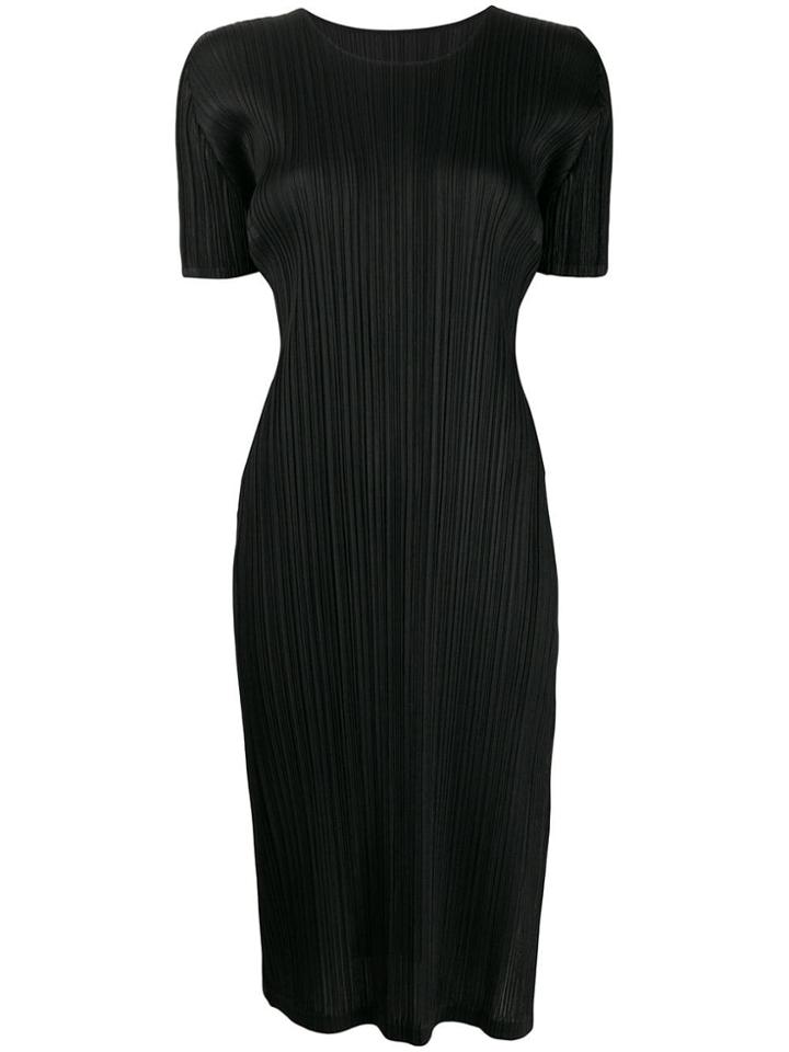 Pleats Please By Issey Miyake Micro Pleated Midi Dress - Black