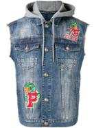 Philipp Plein Dim Capuccio Patch Gilet, Men's, Size: Large, Blue, Cotton