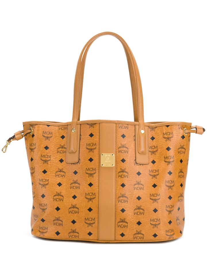 Mcm Monogram Tote Bag - Brown